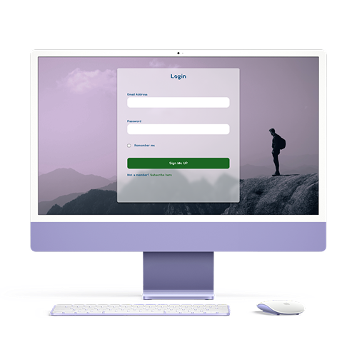 Desktop screen mockup displaying a web application interface