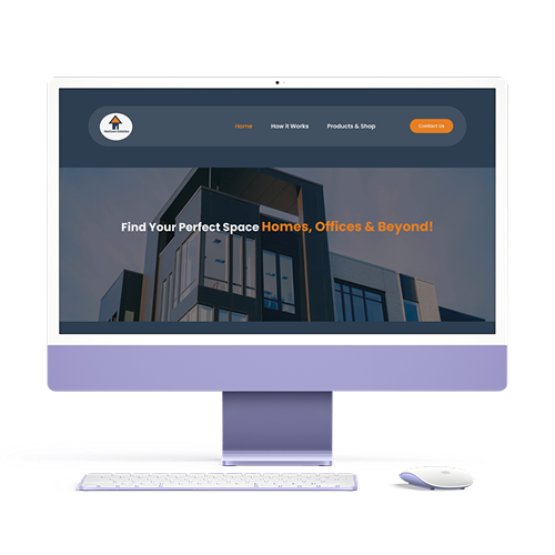 Desktop screen mockup displaying a website